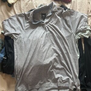 t/o Men's Light Gray Micro-Striped Polo